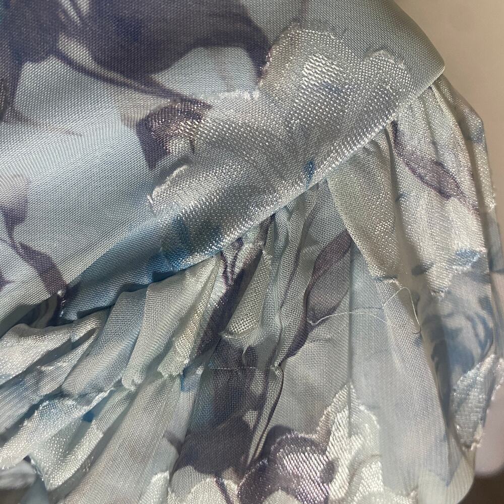 Lulus NWT Special Moment Light Blue Floral Strapless Bustier Maxi Dress Sz 2X - Picture 13 of 14